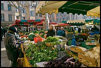 Food shopping in daily vegetable market. Aix-en-Provence, France (color)