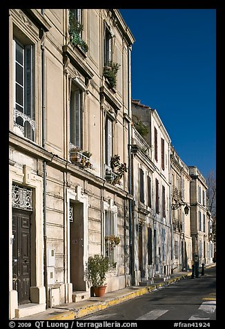 Old townhouses. Arles, Provence, France (color)