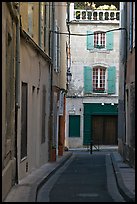 Narrow street in old town. Arles, Provence, France