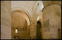 Romanesque interior of Saint Honoratus church, Alyscamps. Arles, Provence, France