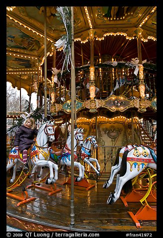 Old carousel. Avignon, Provence, France (color)