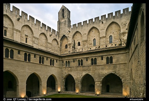 Courtyard, Papal Palace. Avignon, Provence, France (color)