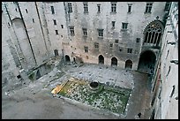 Courtyard of honnor from above, Papal Palace. Avignon, Provence, France ( color)