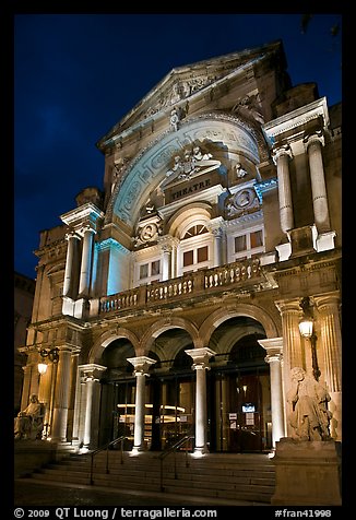 Theatre at night. Avignon, Provence, France (color)