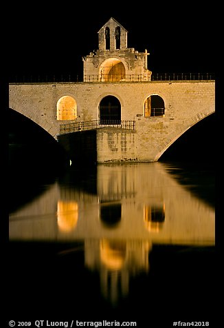 Chapel of Saint Nicholas on the St Benezet Bridge. Avignon, Provence, France (color)