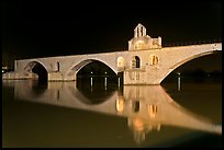 Pont d'Avignon at night. Avignon, Provence, France