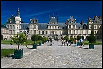 Cour du Cheval Blanc, Chateau de Fontainebleau. France (color)
