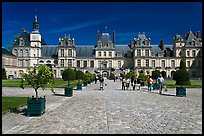 Cour du Cheval Blanc, Chateau de Fontainebleau. France (color)