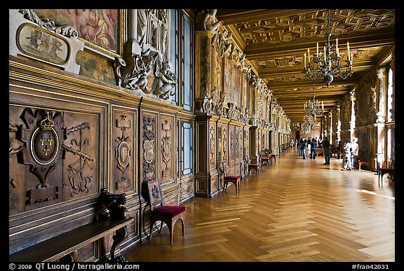 Francois 1er gallery, Chateau de Fontainebleau. France (color)