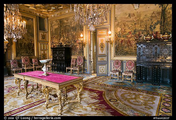 Salon Francois 1er, Fontainebleau Palace. France (color)
