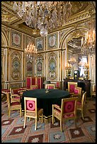 Room with meeting table inside Chateau de Fontainebleau. France (color)