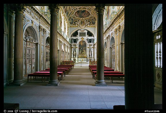 Chapelle de la Trinite, lower level, Chateau de Fontainebleau. France (color)