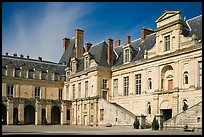 Cour de la Fontaine, Fontainebleau Palace. France (color)