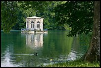 Pavillion and Etang des Carpes, Fontainebleau Palace. France (color)