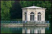 Pavillion and reflection, Palace of Fontainebleau. France (color)