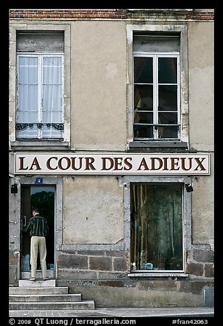 Building facing the palace, Fontainebleau. France (color)