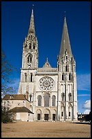 Flamboyant and pyramidal spires, Chartres Cathedral. France ( color)