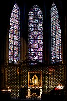 Chapel and stained glass windows, Chartres Cathedral. France