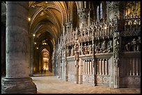 Sanctuary and Aisle, Cathedral of Our Lady of Chartres,. France (color)