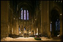 Altar and apse with clerestory windows, Cathedral of Our Lady of Chartres. France