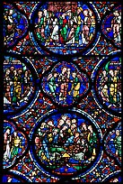 Stained glass window motif, Cathedral of Our Lady of Chartres. France