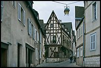 Street and half-timbered house, Chartres. France ( color)