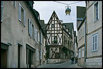 Street and half-timbered house, Chartres. France (color)