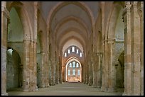 Church nave, Fontenay Abbey. Burgundy, France