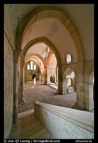 Church interior, Abbaye de Fontenay. Burgundy, France (color)