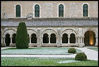 Cloister garden, Cistercian Abbey of Fontenay. Burgundy, France