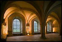 Rib-vaults, monks room, Cistercian Abbey of Fontenay. Burgundy, France