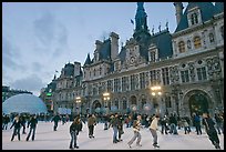 Hotel de Ville with Christmas ice ring. Paris, France