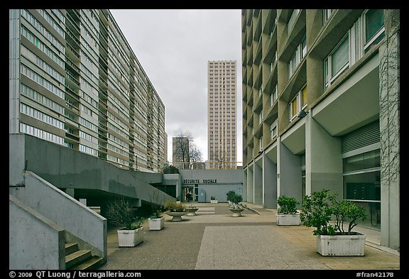 High-rise residential towers, Olympiades. Paris, France (color)