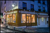 Bakery at dusk, Montmartre. Paris, France (color)