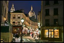 Night street scene, Montmartre. Paris, France (color)