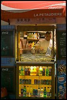 Street food vending booth, Montmartre. Paris, France (color)