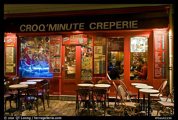 Creperie, Montmartre. Paris, France (color)