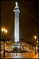 Colonne Vendome by night. Paris, France (color)