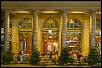 Arcades and Cafe by night. Paris, France ( color)