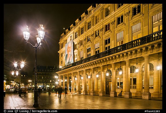 Comedie Francaise Theater by night. Paris, France (color)