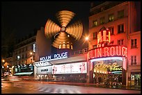 Windmill marking the Moulin Rouge Cabaret. Paris, France ( color)