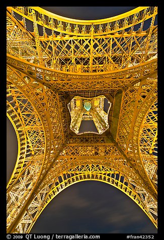 Eiffel Tower structure from below. Paris, France (color)