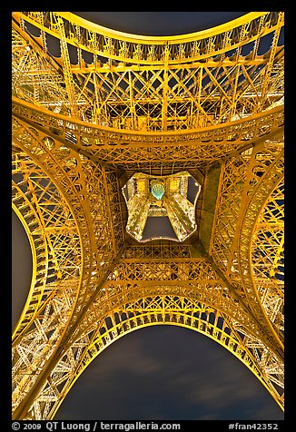 Eiffel Tower structure from below. Paris, France (color)