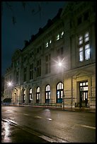 The Sorbonne by night. Quartier Latin, Paris, France (color)