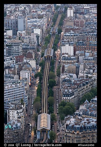 Metro line seen from above. Paris, France (color)