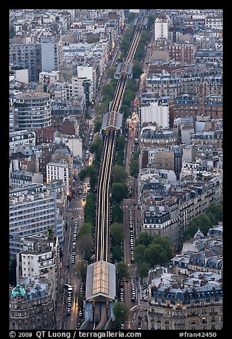 Metro line seen from above. Paris, France