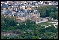 Senate and Luxembourg gardens from above. Quartier Latin, Paris, France ( color)