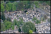 Montparnasse Cemetery from above. Paris, France (color)