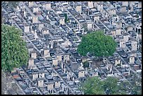 Aerial view of tombs, Montparnasse Cemetery. Paris, France (color)