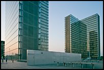 Towers of the  Bibliotheque Nationale de France at sunset. Paris, France (color)